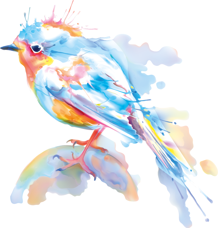 動物 ビニールマット 鳥の水しぶき - TENSTICKERS