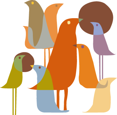 動物 ビニールマット 鳥のミニマリストスタイル - TENSTICKERS