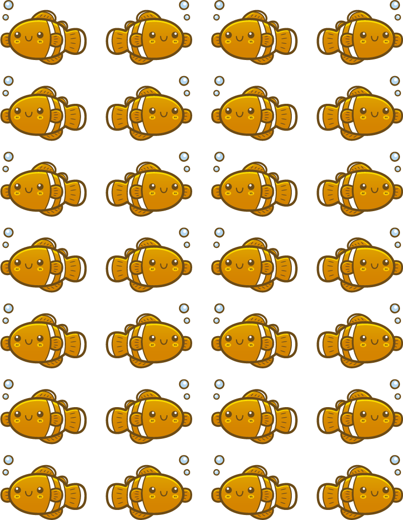 動物 ビニールマット クラウンフィッシュ柄 - TENSTICKERS