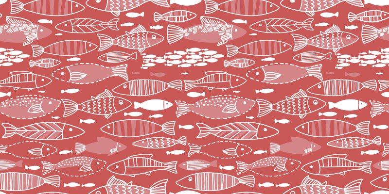 動物 ビニールマット 海の下にいるたくさんの魚 - TENSTICKERS