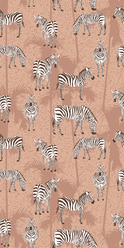 動物 ビニールマット ゼブラとブラウンのヤシの木 - TENSTICKERS