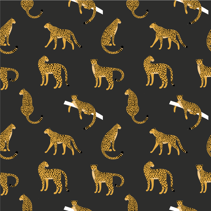 動物 ビニールマット ダーク背景のヒョウ柄 - TENSTICKERS