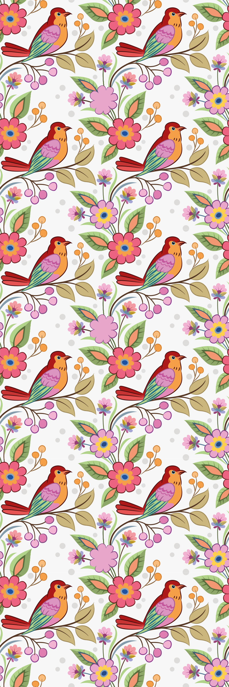 動物 ビニールマット 赤とオレンジの鳥 - TENSTICKERS