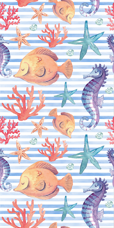 動物 ビニールマット 海の生き物タイル - TENSTICKERS