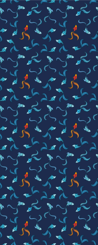 動物 ビニールマット 千のオレンジ魚の中の一匹 - TENSTICKERS