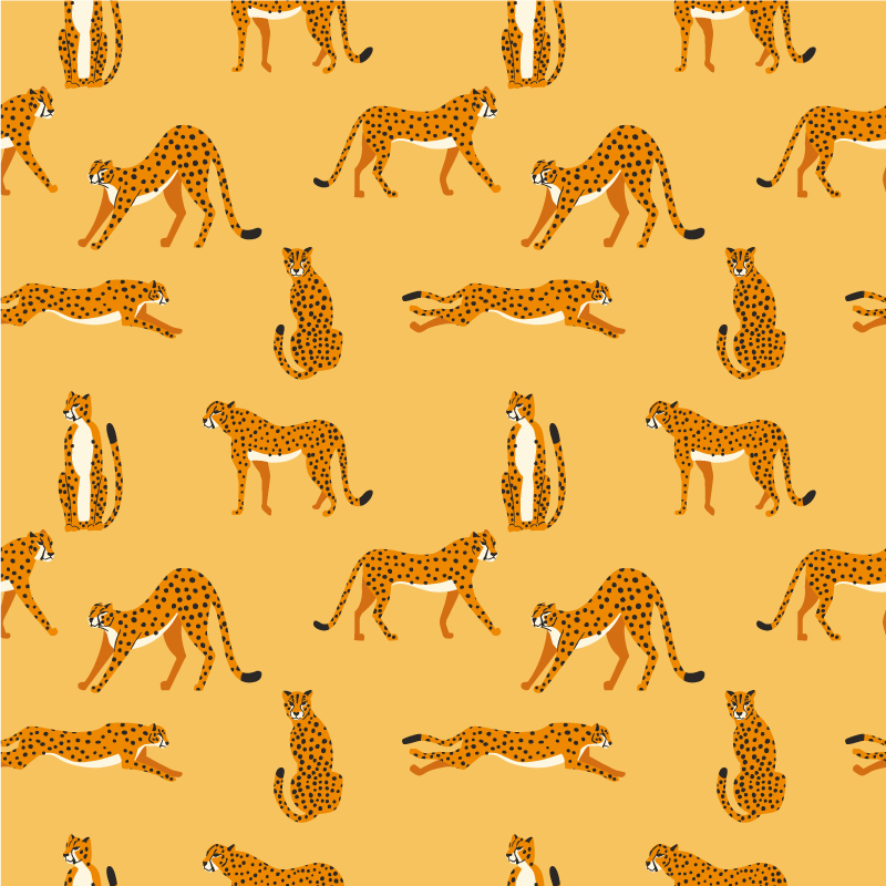 動物 ビニールマット イエローレパード グラフィックパターン - TENSTICKERS