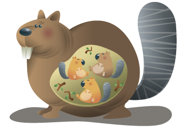 動物 ビニールマット リスの母 - TENSTICKERS
