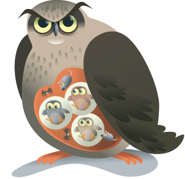 動物 ビニールマット 母フクロウ - TENSTICKERS