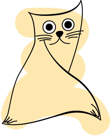 動物 ビニールマット ベージュの塗装された猫 - TENSTICKERS