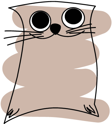 動物ビニールマット茶色の描かれた猫 - TENSTICKERS