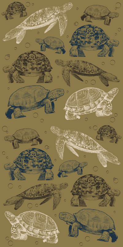 動物 ビニールマット ベージュの背景のカメ - TENSTICKERS