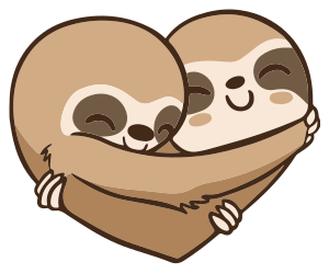 動物 ビニールマット アニメナマケモノのハート - TENSTICKERS