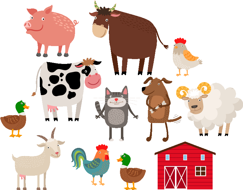 動物 ビニールマット 農場セット - TENSTICKERS