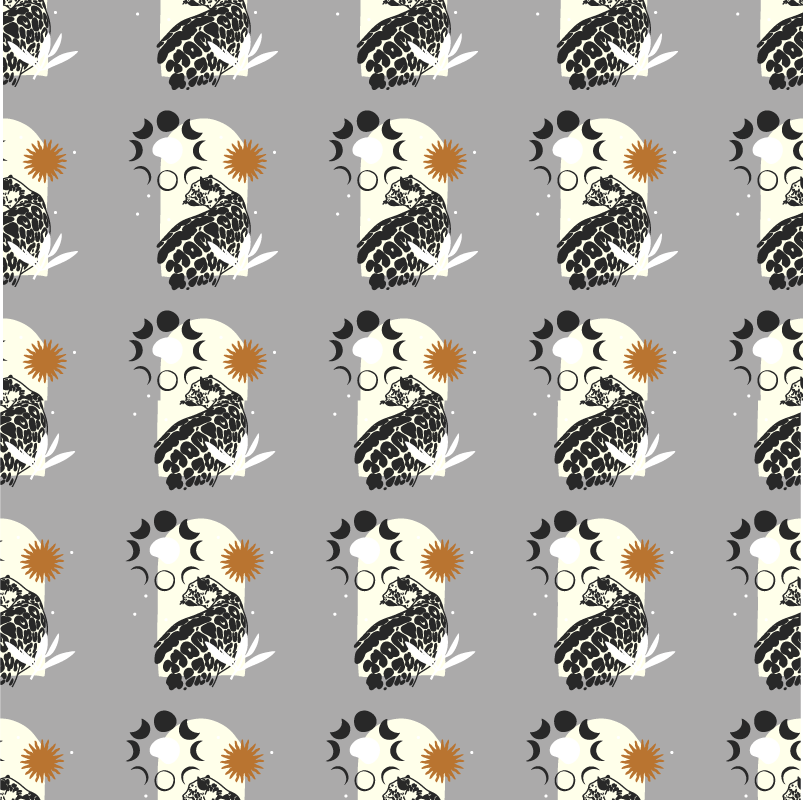 動物 ビニールマット 月の下の黒ヒョウ柄 - TENSTICKERS