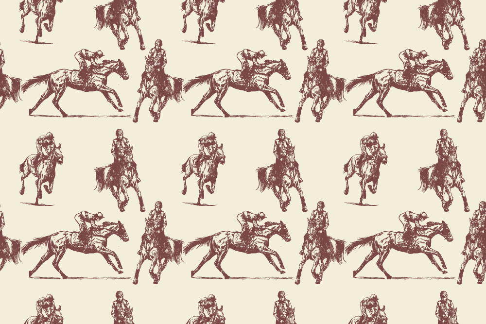 動物 ビニールマット ベージュとブラウンの馬柄 - TENSTICKERS