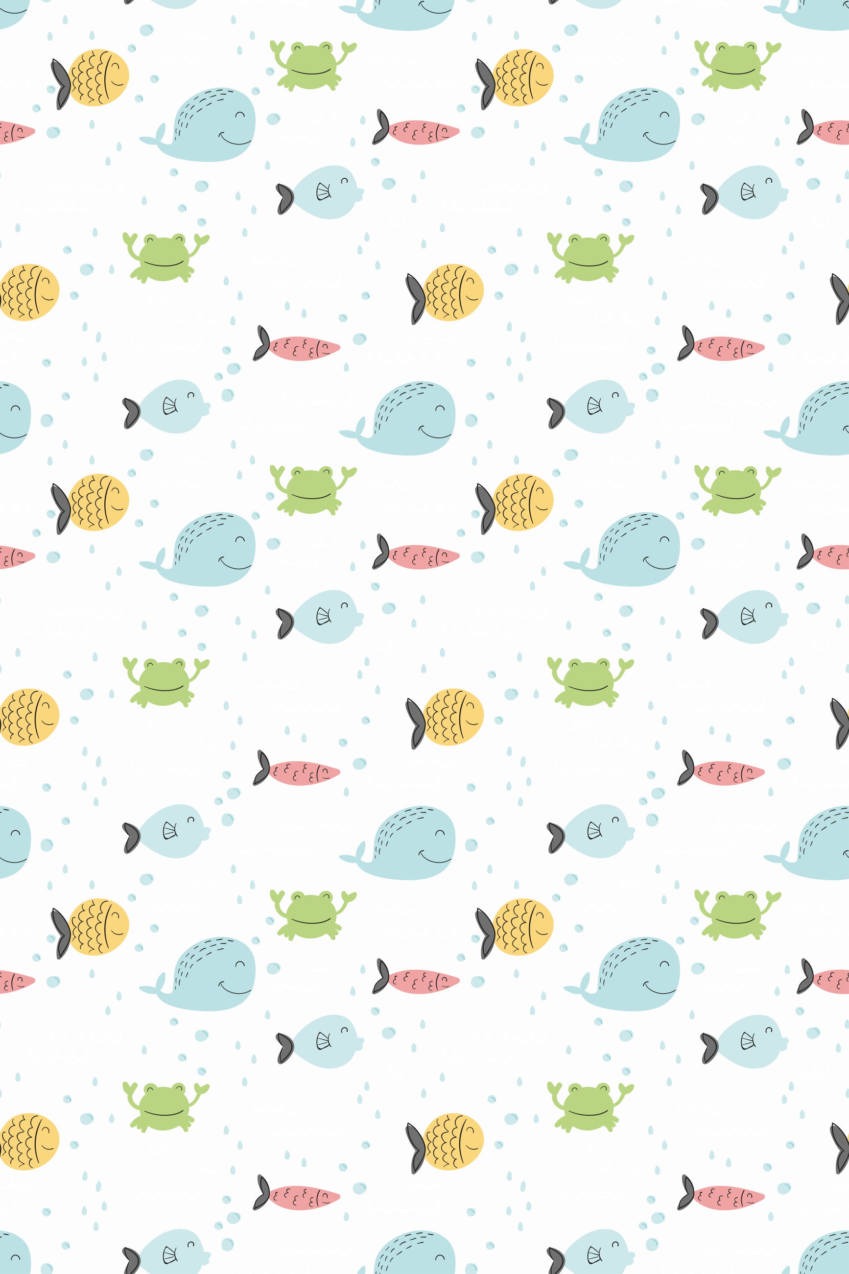 動物 ビニールマット 白背景にカラフルな魚たち - TENSTICKERS