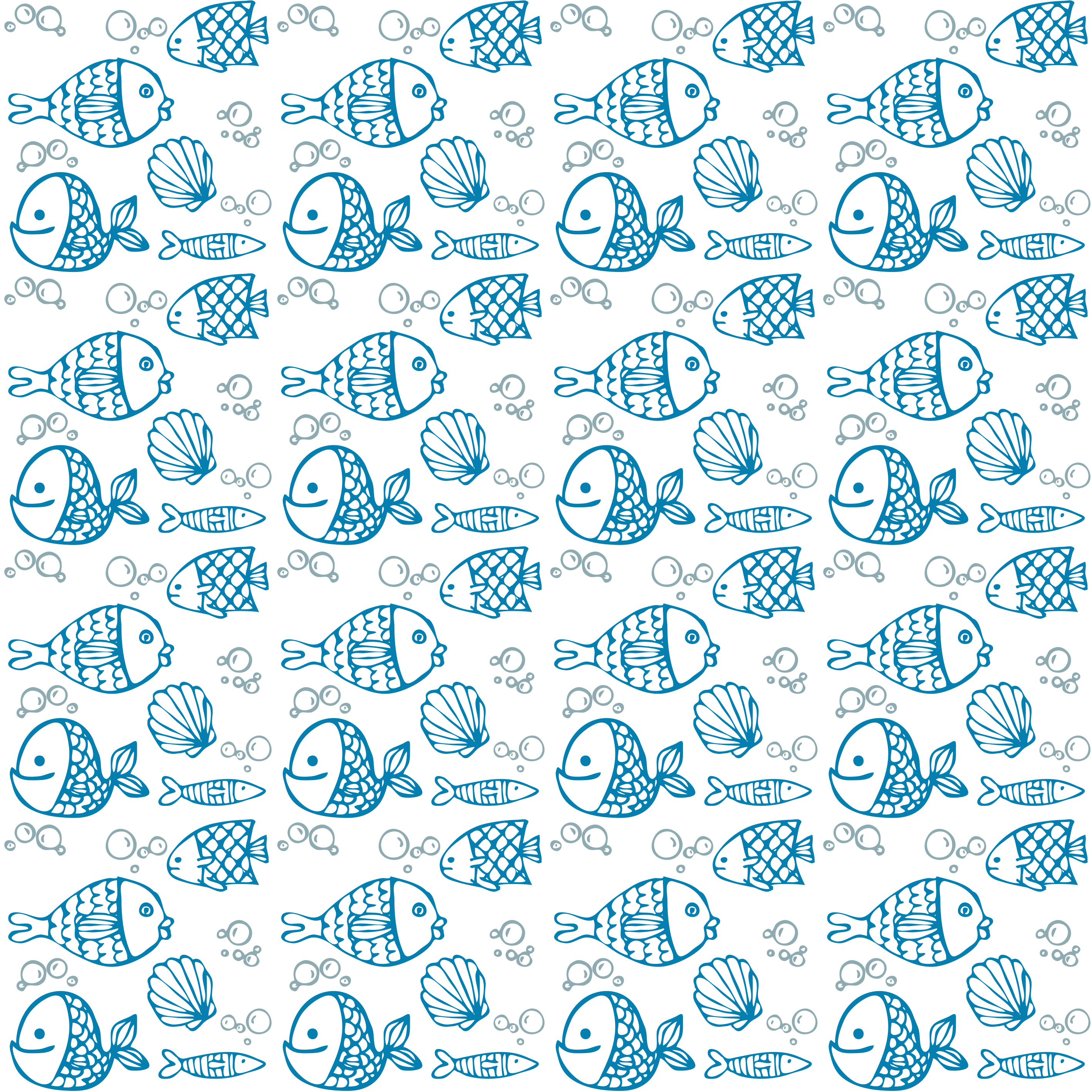 動物 ビニールマット 描かれた青い魚 - TENSTICKERS