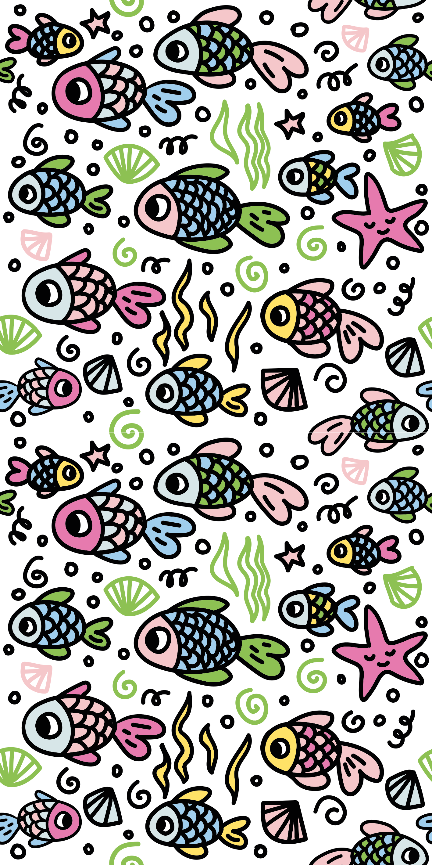 動物 ビニールマット カラフルな魚の模様 - TENSTICKERS