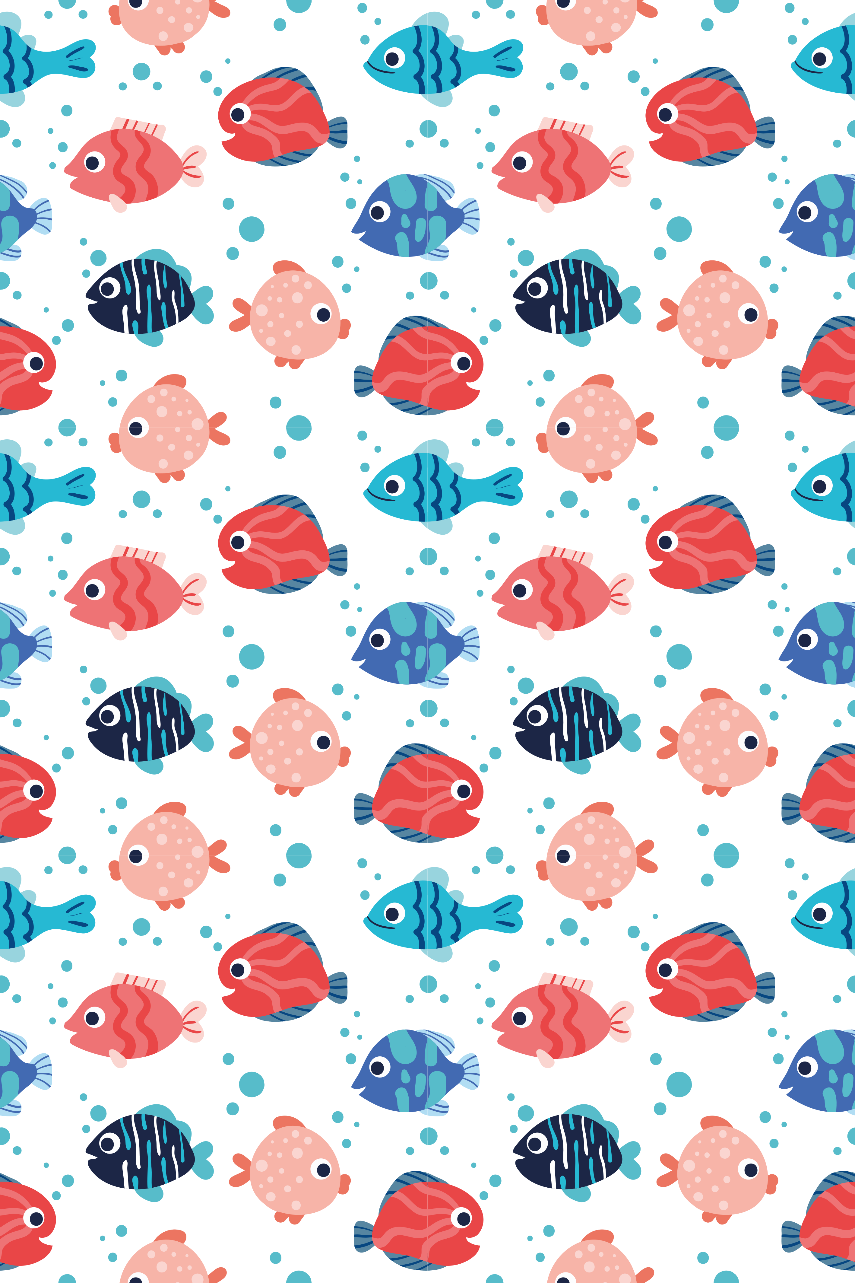 動物 ビニールマット ピンクと青の魚 - TENSTICKERS