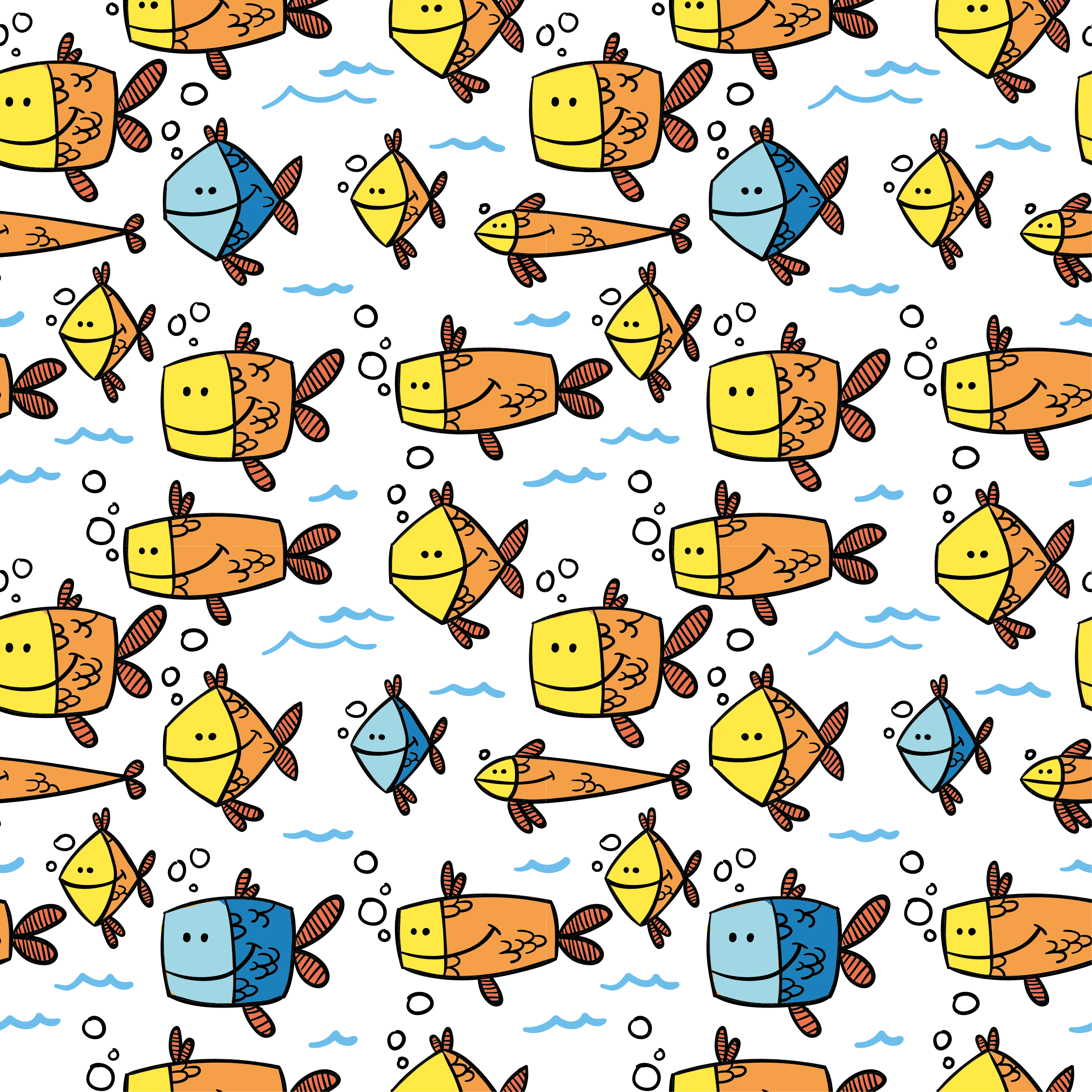 動物 ビニールマット カラフルな魚の子供スタイル - TENSTICKERS