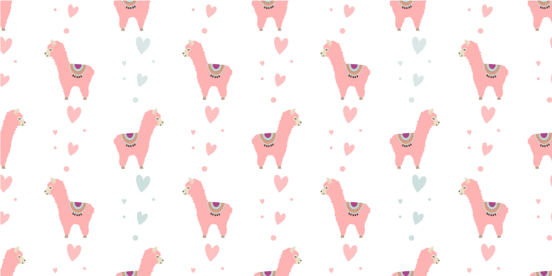 動物 ビニールマット ピンクラマ柄 - TENSTICKERS