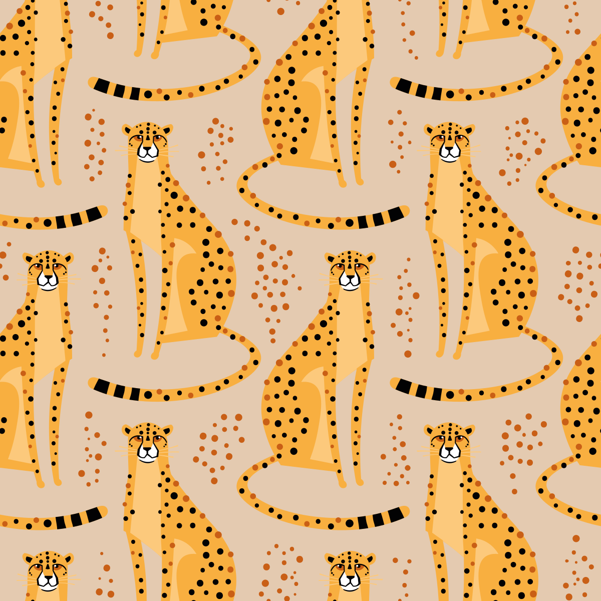 動物 ビニールマット ヒョウのイラスト柄 - TENSTICKERS