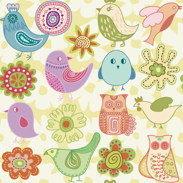 動物ビニールマット カラフルな鳥のモチーフ - TENSTICKERS