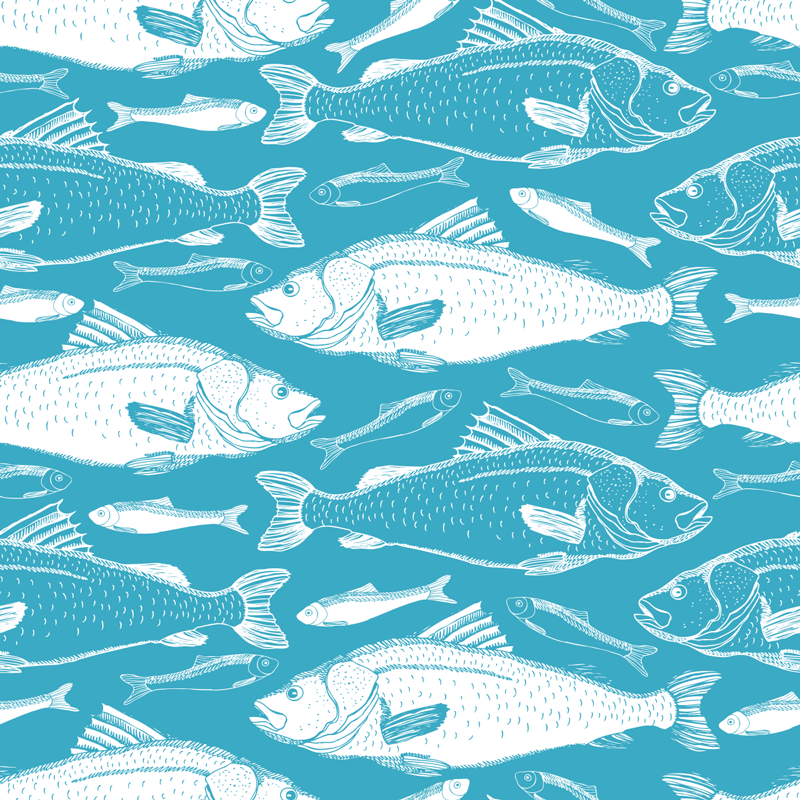 動物 ビニールマット 水生魚柄 - TENSTICKERS