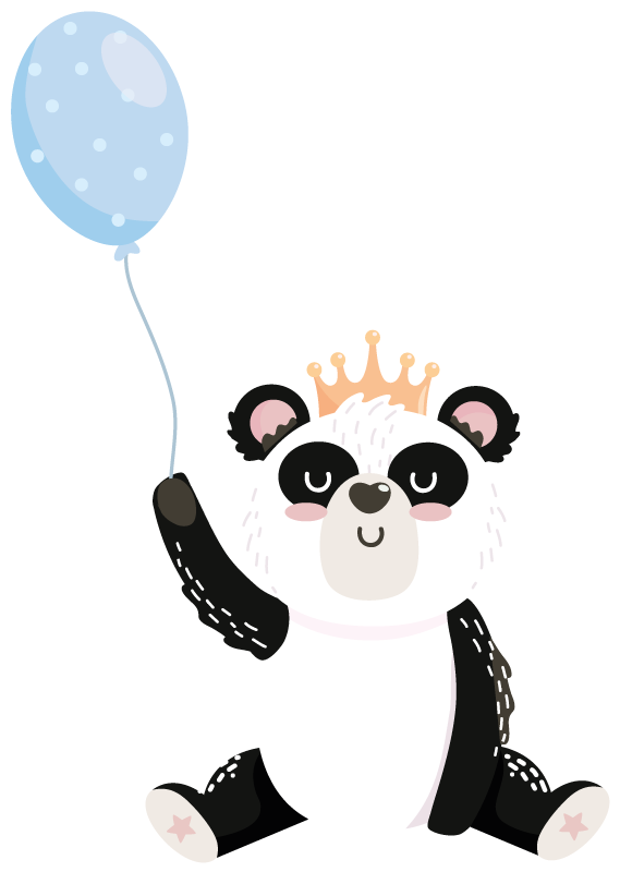 動物 ビニールマット かわいいパンダの風船 - TENSTICKERS