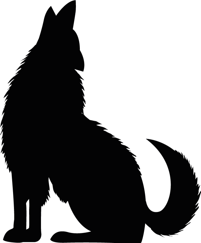 動物 ビニールマット 座っている犬のシルエット - TENSTICKERS