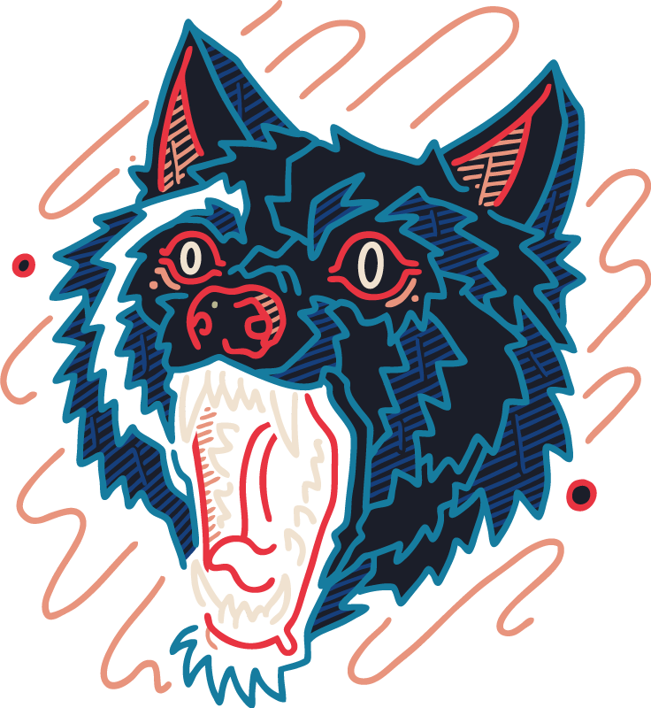 動物 ビニールマット 吠えるオオカミのグラフィック - TENSTICKERS