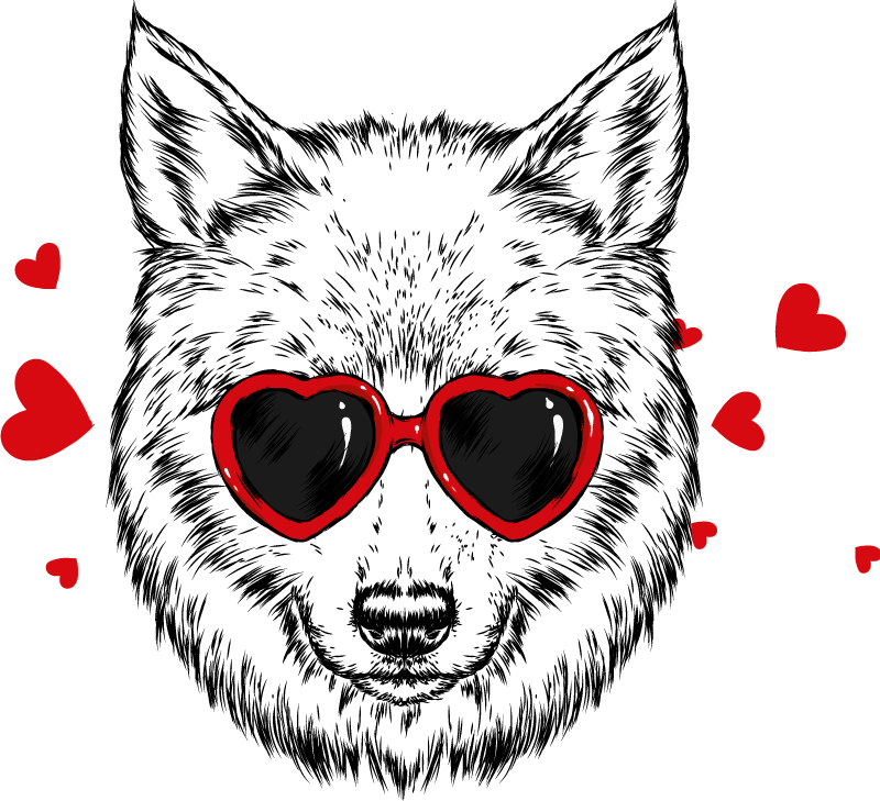 動物 ビニールマット 遊び心満載のオオカミエンブレム - TENSTICKERS