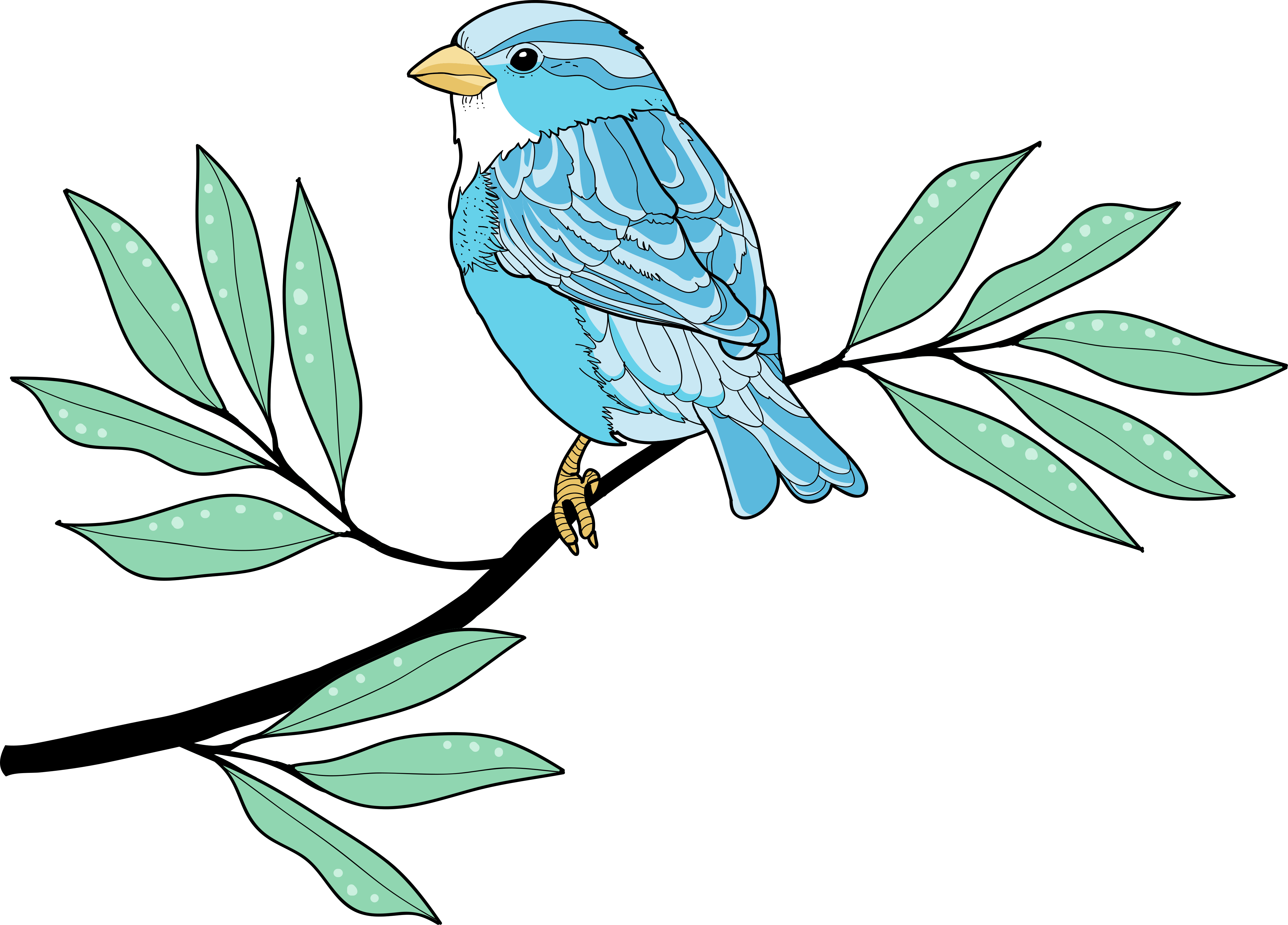 動物 ビニールマット 青い羽の鳥 - TENSTICKERS