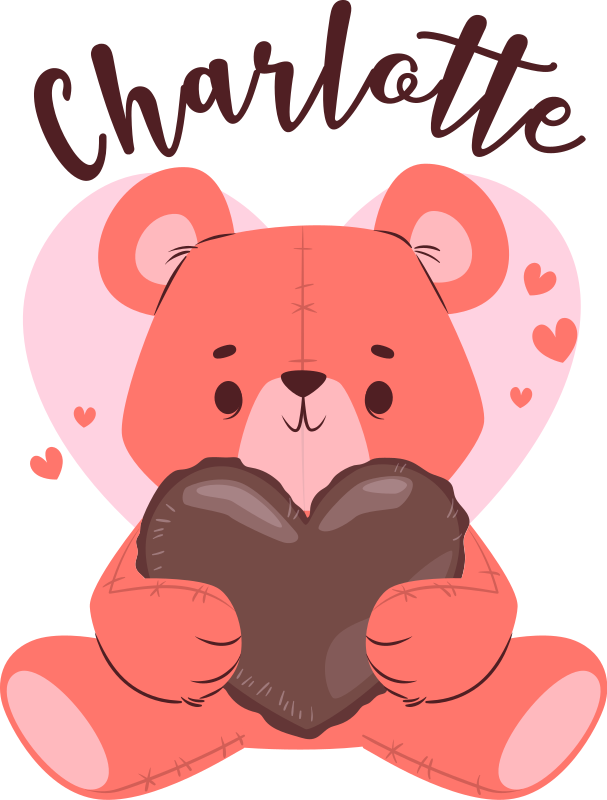 動物 ビニールマット かわいいハートを抱えたクマ - TENSTICKERS