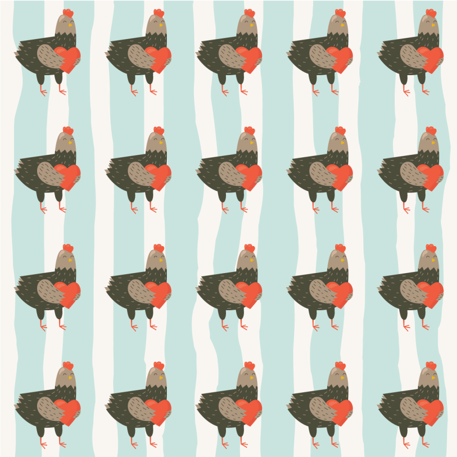 動物 ビニールマット 魅力的な鶏の模様 - TENSTICKERS