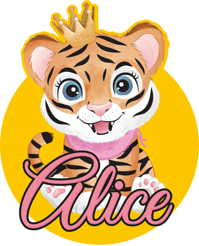 動物 ビニールマット トラのかわいいイラスト - TENSTICKERS