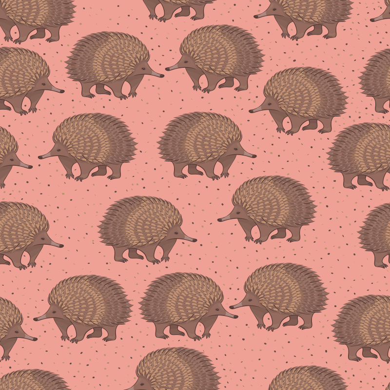 動物 ビニールマット ハリネズミ柄背景 - TENSTICKERS