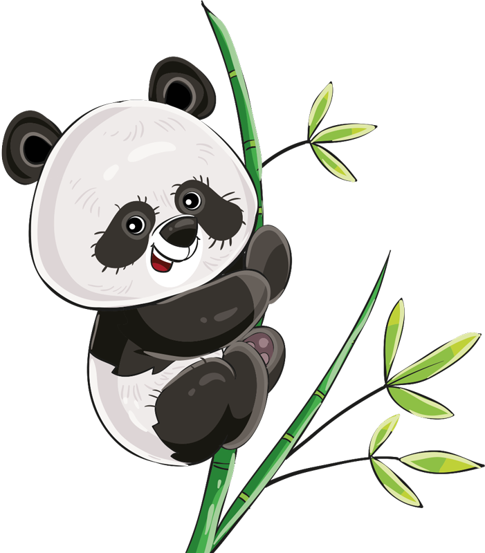 動物ビニールマットパンダが竹を登る - TENSTICKERS