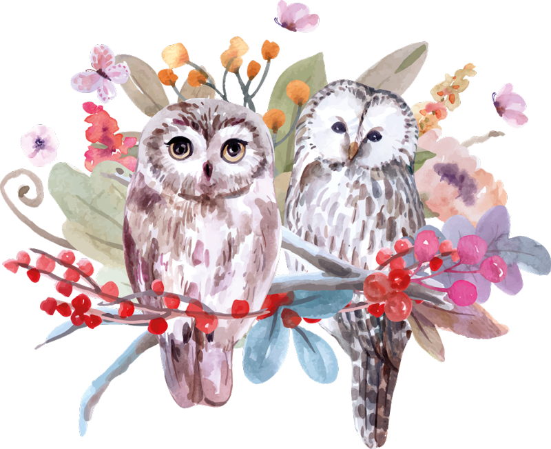 動物 ビニールマット 自然の中のフクロウ - TENSTICKERS