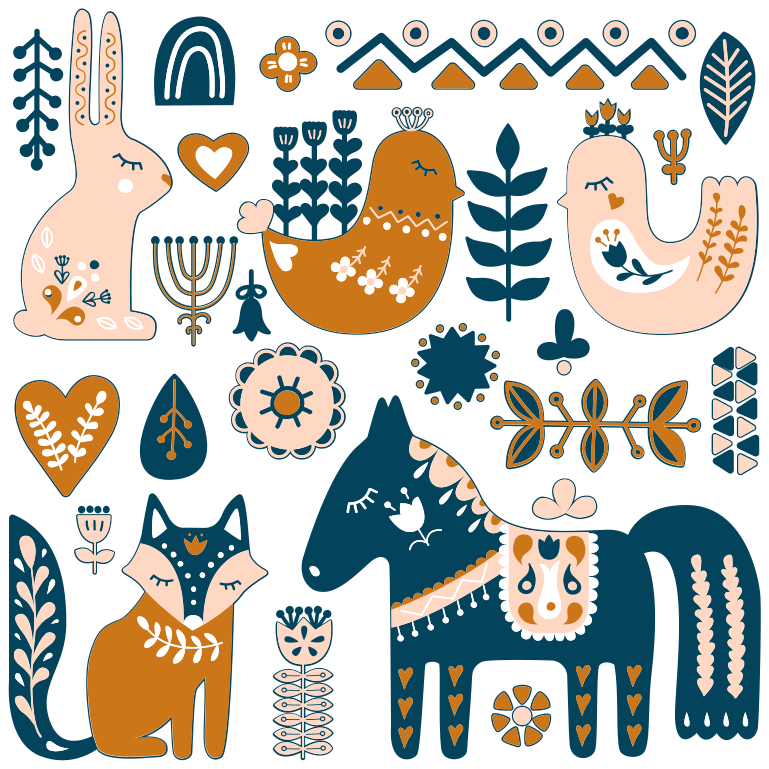 動物 ビニールマット カラフルな動物イラスト - TENSTICKERS