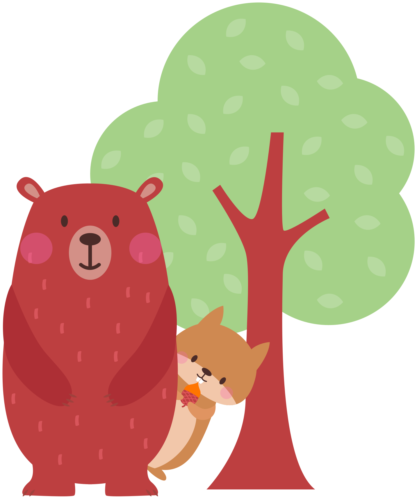 動物 ビニールマット 遊び心満載のクマの仲間 - TENSTICKERS