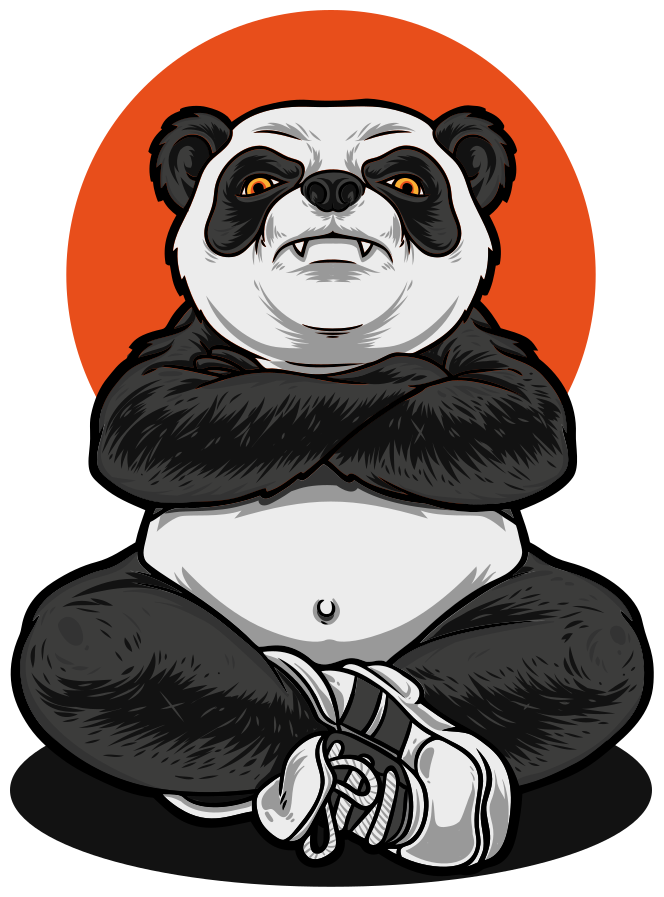 動物 ビニールマット パンダの穏やかさを抱きしめる - TENSTICKERS