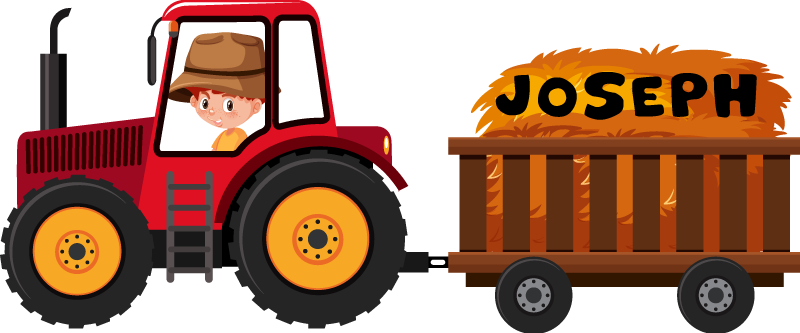 動物 ビニールマット トラクターと干し草 - TENSTICKERS