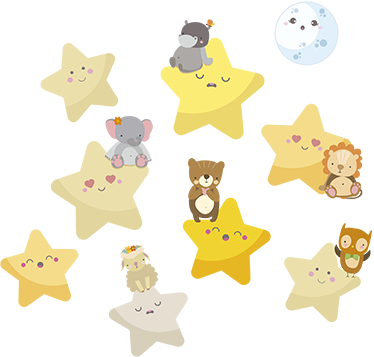 動物 ビニールマット 赤ちゃんの部屋の星 - TENSTICKERS