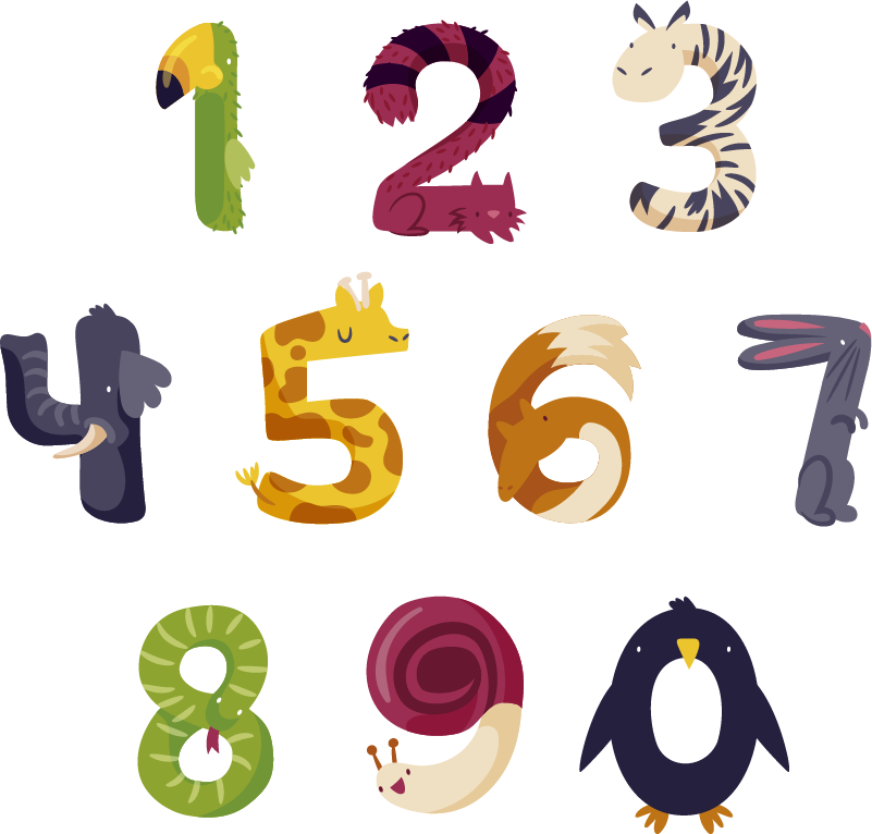 動物 ビニールマット 動物の数字 - TENSTICKERS