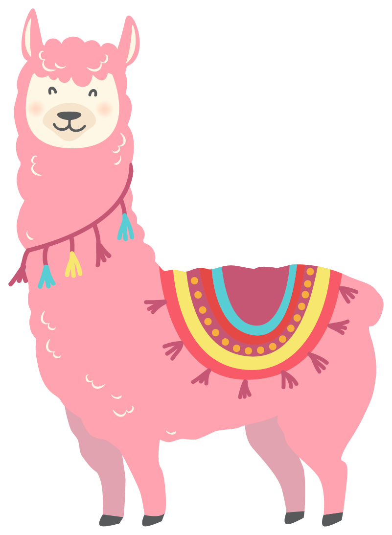動物 ビニールマット ピンクのラマ - TENSTICKERS