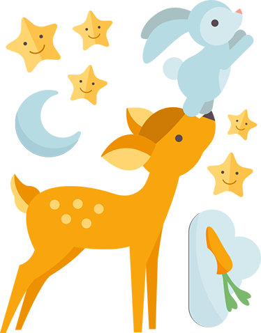 動物 ビニールマット 鹿とウサギ - TENSTICKERS