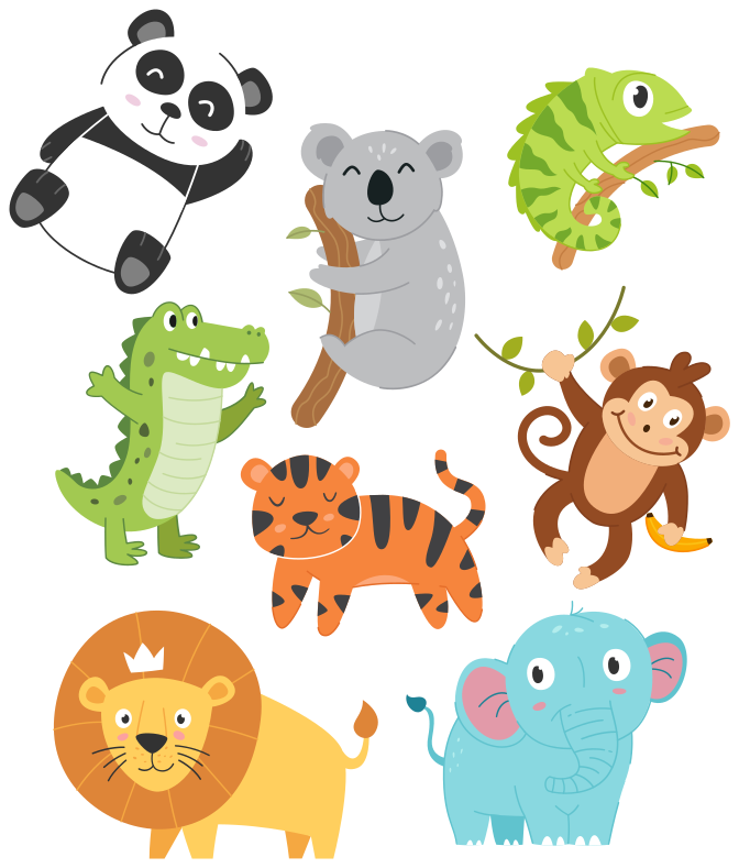 動物 ビニールマット 手描きの秋の動物 - TENSTICKERS