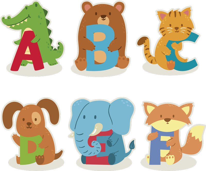 動物 ビニールマット アルファベット 動物 - TENSTICKERS