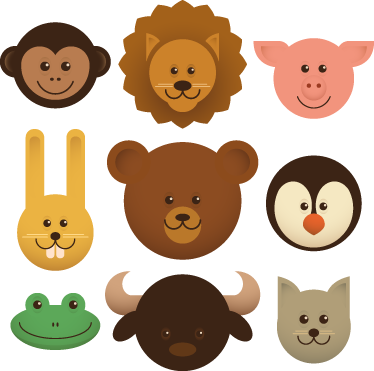動物 ビニールマット 幸せな生き物 - TENSTICKERS